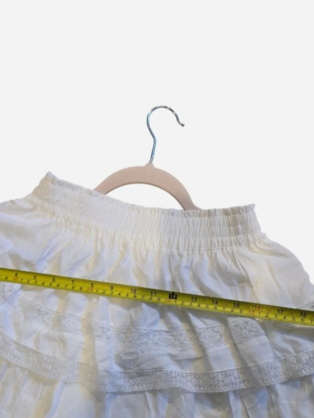 Cottagecore White Ruffle Lace Tiered Mini Skirt / Skort With Elastic Waist